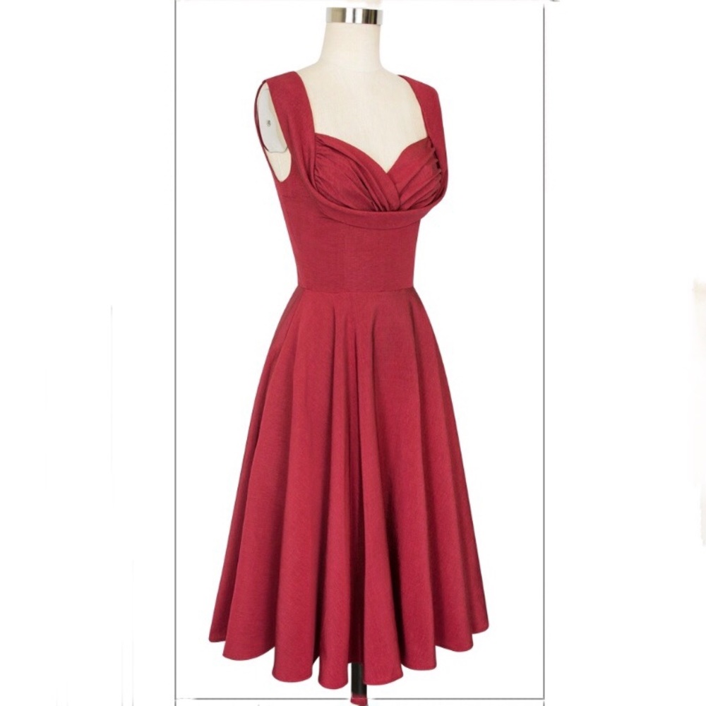 Trashy Diva Deep Red Fit-and-Flare Midi Dress